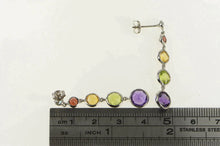 Load image into Gallery viewer, 14K Garnet Amethyst Peridot Citrine Dangle Earrings White Gold