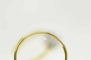 14K Pave Rhinestone Ball Accent Huggies Hoop Earrings Yellow Gold