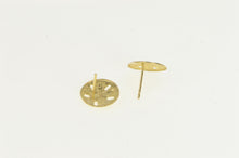 Load image into Gallery viewer, 14K Diamond Cut Sand Dollar Sea Shell Stud Earrings Yellow Gold