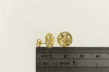 Load image into Gallery viewer, 14K Diamond Cut Sand Dollar Sea Shell Stud Earrings Yellow Gold