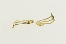 Load image into Gallery viewer, 14K Wavy Scroll Diamond Cut Wave Vintage Earring Jackets Yellow Gold