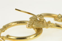 Load image into Gallery viewer, 14K Cherub Guardian Angel Accent Statement Hoop Earrings Yellow Gold