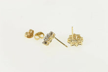 Load image into Gallery viewer, 14K 0.80 Ctw Diamond Flower Cluster Stud Earrings Yellow Gold