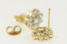 Load image into Gallery viewer, 14K 0.80 Ctw Diamond Flower Cluster Stud Earrings Yellow Gold
