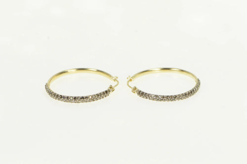 14K 0.75 Ctw Pave Fancy Diamond Statement Hoop Earrings Yellow Gold