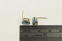 Load image into Gallery viewer, 10K Oval London Blue Topaz Solitaire Stud Earrings Yellow Gold