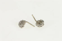 Load image into Gallery viewer, 14K 3D Rose Flower Romantic Vintage Stud Earrings White Gold