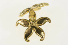 Load image into Gallery viewer, 14K Sea Star Fish Diamond Cut Vintage Stud Earrings Yellow Gold