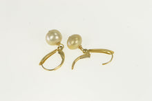 Load image into Gallery viewer, 14K Vintage Classic Pearl Dangle Lever Back Earrings Yellow Gold