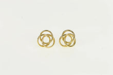 Load image into Gallery viewer, 14K Swirl Spiral Design Vintage Stud Earrings Yellow Gold