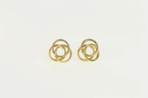 14K Swirl Spiral Design Vintage Stud Earrings Yellow Gold