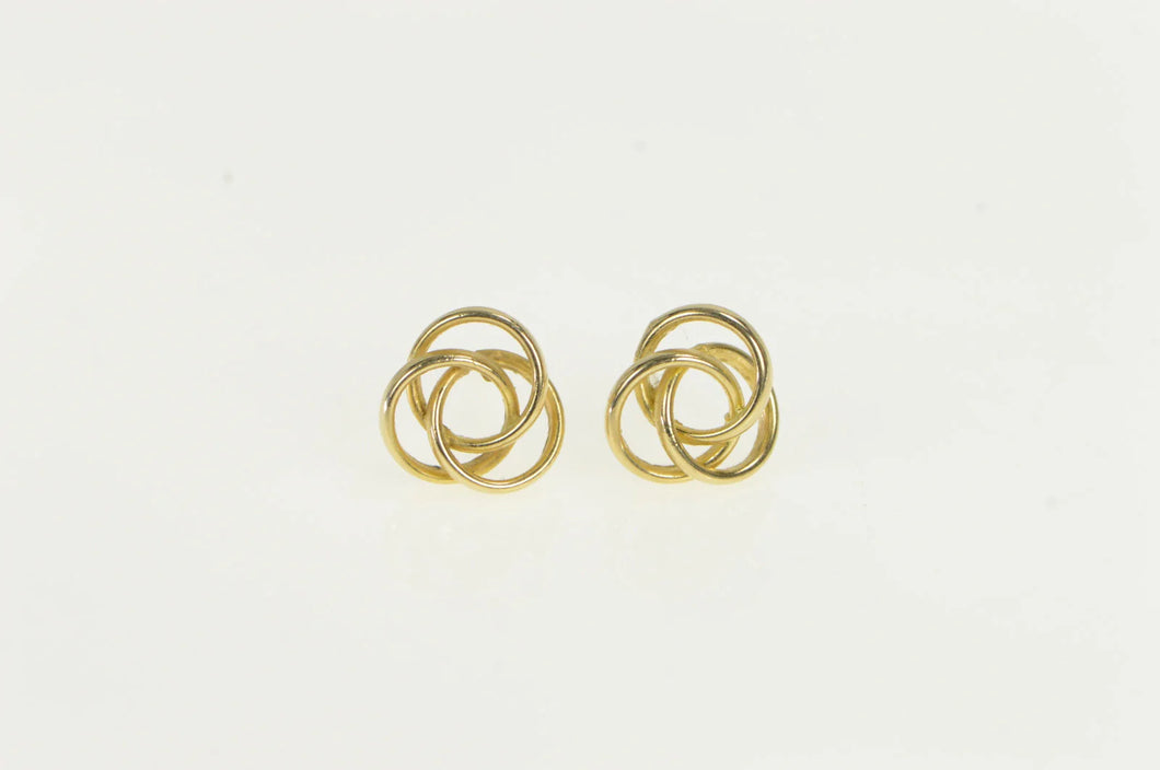 14K Swirl Spiral Design Vintage Stud Earrings Yellow Gold