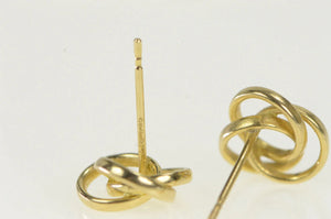 14K Swirl Spiral Design Vintage Stud Earrings Yellow Gold