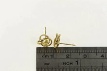 Load image into Gallery viewer, 14K Swirl Spiral Design Vintage Stud Earrings Yellow Gold