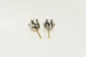 Sterling Silver 14k Gold Classic Solitaire Vintage Two Tone Earrings