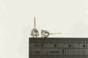 Sterling Silver 14k Gold Classic Solitaire Vintage Two Tone Earrings