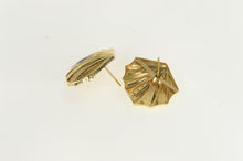 Load image into Gallery viewer, 14K Geometric Diamond Grooved Vintage Abstract Earrings Yellow Gold