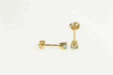Load image into Gallery viewer, 14K Vintage Round Blue Topaz Solitaire Stud Earrings Yellow Gold