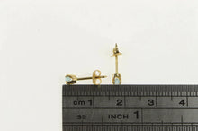 Load image into Gallery viewer, 14K Vintage Round Blue Topaz Solitaire Stud Earrings Yellow Gold