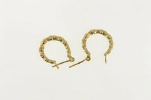 Load image into Gallery viewer, 14K 11.0mm Bamboo Pattern Classic Vintage Hoop Earrings Yellow Gold