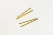 Load image into Gallery viewer, 14K Square Diamond Cut Bar Stud Enhancer Earring Jackets Yellow Gold