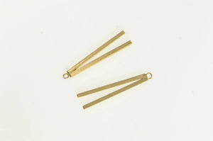 14K Square Diamond Cut Bar Stud Enhancer Earring Jackets Yellow Gold