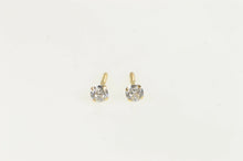 Load image into Gallery viewer, 14K Vintage Round Solitaire Screw Back Stud Earrings Yellow Gold