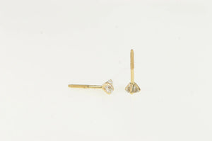 14K Vintage Round Solitaire Screw Back Stud Earrings Yellow Gold
