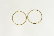 Load image into Gallery viewer, 14K 50mm Diamond Cut Sparkle Hammered Hoop Earrings Yellow Gold