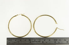 Load image into Gallery viewer, 14K 50mm Diamond Cut Sparkle Hammered Hoop Earrings Yellow Gold