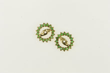 Load image into Gallery viewer, 14K 6.5mm Natural Emerald Halo Stud Enhancer Earring Jackets Yellow Gold