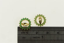 Load image into Gallery viewer, 14K 6.5mm Natural Emerald Halo Stud Enhancer Earring Jackets Yellow Gold