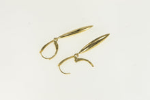 Load image into Gallery viewer, 14K Puffy Dangle Vintage Statement Lever Back Earrings Yellow Gold