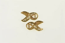 Load image into Gallery viewer, 14K 0.40 Ctw Diamond Ribbon Stud Enhancer Earring Jackets Yellow Gold