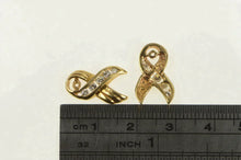 Load image into Gallery viewer, 14K 0.40 Ctw Diamond Ribbon Stud Enhancer Earring Jackets Yellow Gold