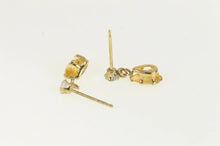 Load image into Gallery viewer, 10K Pear Citrine CZ Dangle Vintage Classic Earrings Yellow Gold