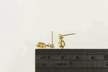 Load image into Gallery viewer, 10K Pear Citrine CZ Dangle Vintage Classic Earrings Yellow Gold