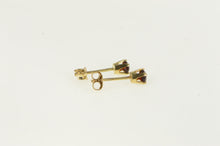 Load image into Gallery viewer, 14K Round Garnet Solitaire Vintage Stud Earrings Yellow Gold