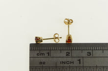 Load image into Gallery viewer, 14K Round Garnet Solitaire Vintage Stud Earrings Yellow Gold