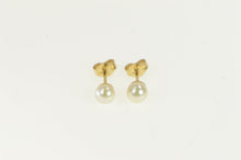 Load image into Gallery viewer, 14K 4.0mm Pearl Classic Simple Vintage Stud Earrings Yellow Gold