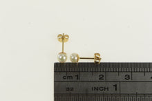 Load image into Gallery viewer, 14K 4.0mm Pearl Classic Simple Vintage Stud Earrings Yellow Gold