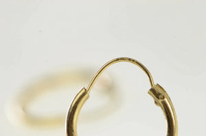 14K 12.0mm Classic Round Simple Vintage Hoop Earrings Yellow Gold