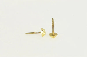 14K Small Geometric Pattern Textured Stud Earrings Yellow Gold