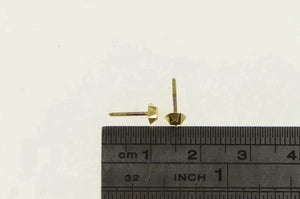 14K Small Geometric Pattern Textured Stud Earrings Yellow Gold
