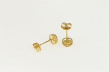 Load image into Gallery viewer, 14K Diamond Cut Stud Vintage Round Stud Earrings Yellow Gold