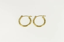 Load image into Gallery viewer, 14K 14.0mm Classic Diamond Cut Vintage Hoop Earrings Yellow Gold