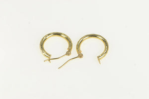 14K 14.0mm Classic Diamond Cut Vintage Hoop Earrings Yellow Gold