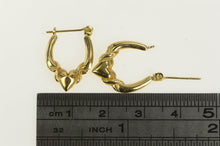 Load image into Gallery viewer, 14K Puffy Heart Love Symbol Vintage Stud Earrings Yellow Gold