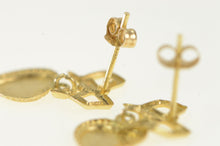 Load image into Gallery viewer, 14K Heart Love Symbol Ribbon Bow Dangle Earrings Yellow Gold