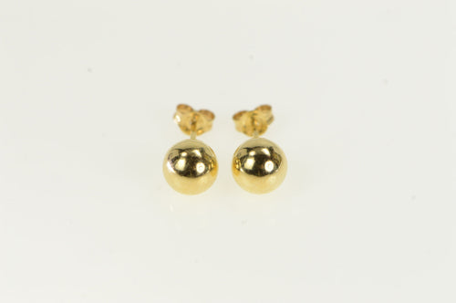 14K 5.8mm Classic Ball Sphere Simple Stud Earrings Yellow Gold